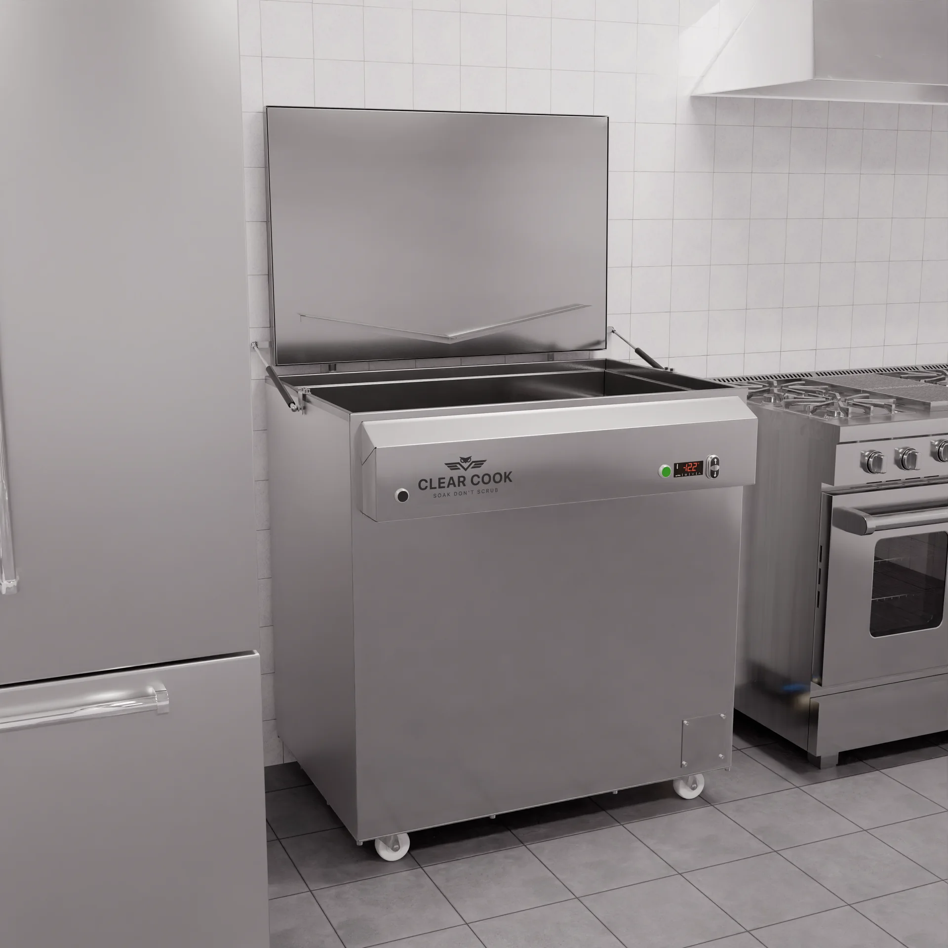 Industrial kitchen appliance product development visualization