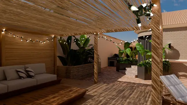 Cozy Outdoor Patio with Pergola