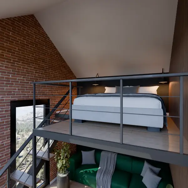 Industrial Loft Bedroom Design