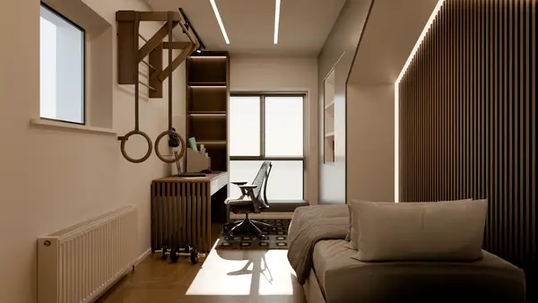 Integrated Home Office and Gym