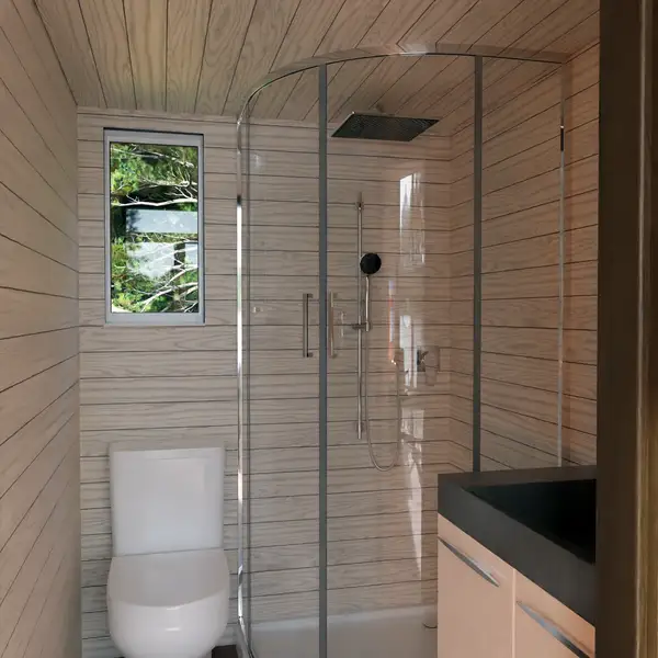 Timber-Clad Shower Interior