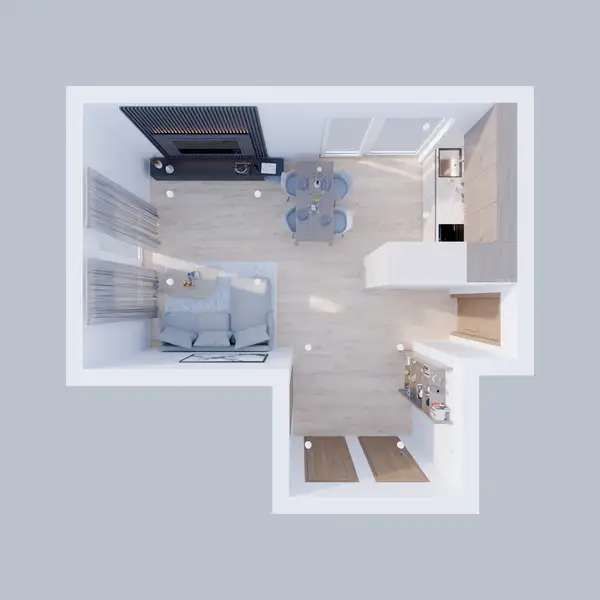 3D Isometric Apartment Floor Plan
