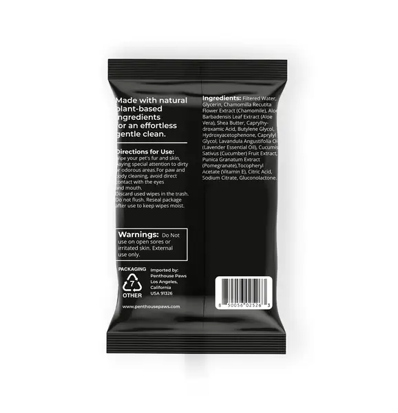 Lavender Pet Wipes Packaging Back