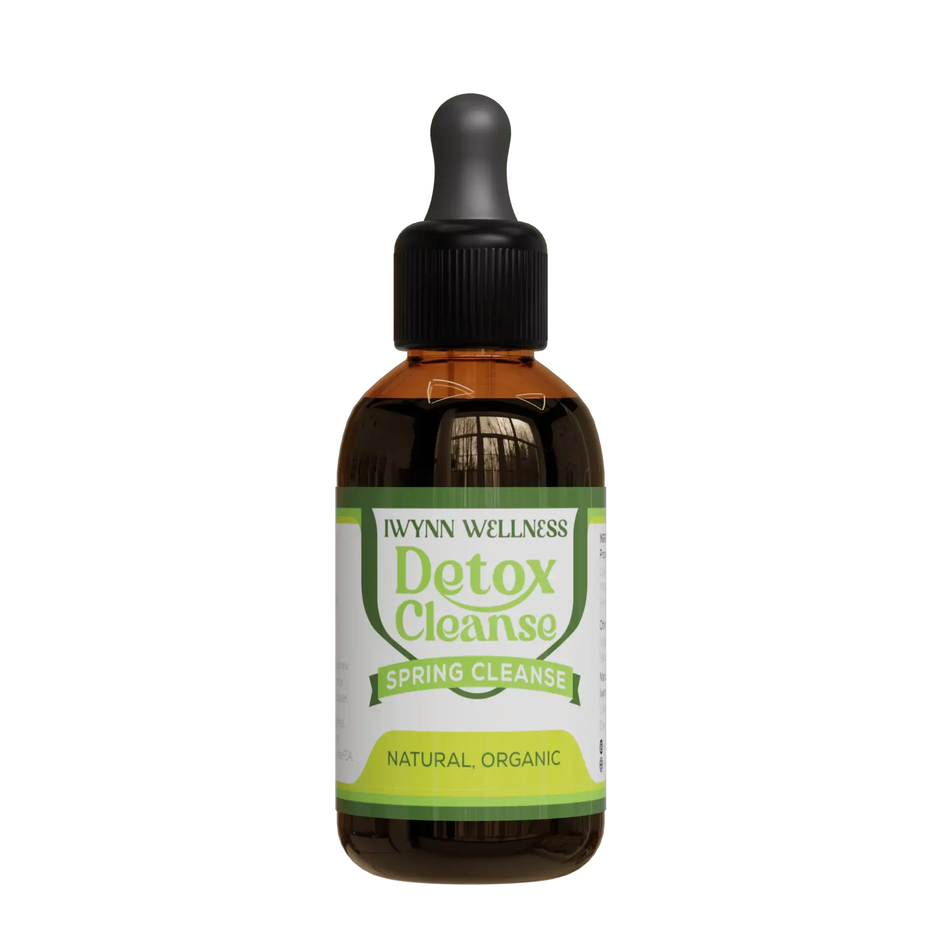 IWYNN Wellness Detox Cleanse organic drops in a glass dropper bottle